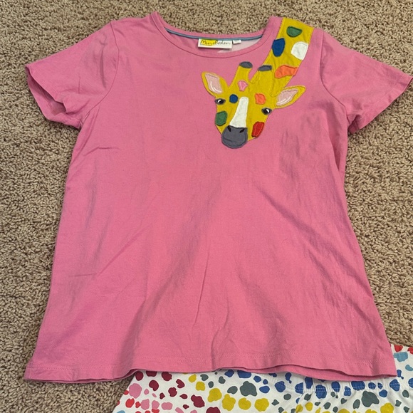 Mini Boden Pink and Yellow Giraffe Set with Playful Patterns - Picture 2 of 6